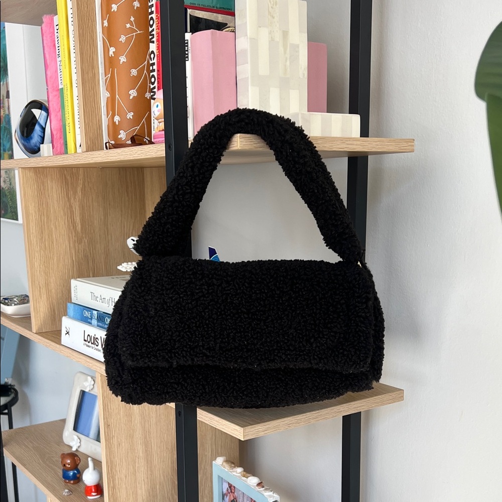 Structured Sherpa Black Women’s Handbag